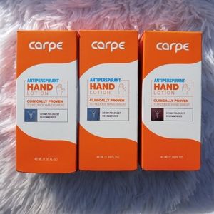 Lot of 3 Carpe Antiperspirant Lotion For Hands 40 ml  / 1.35 fl oz. EXP 11/2022
